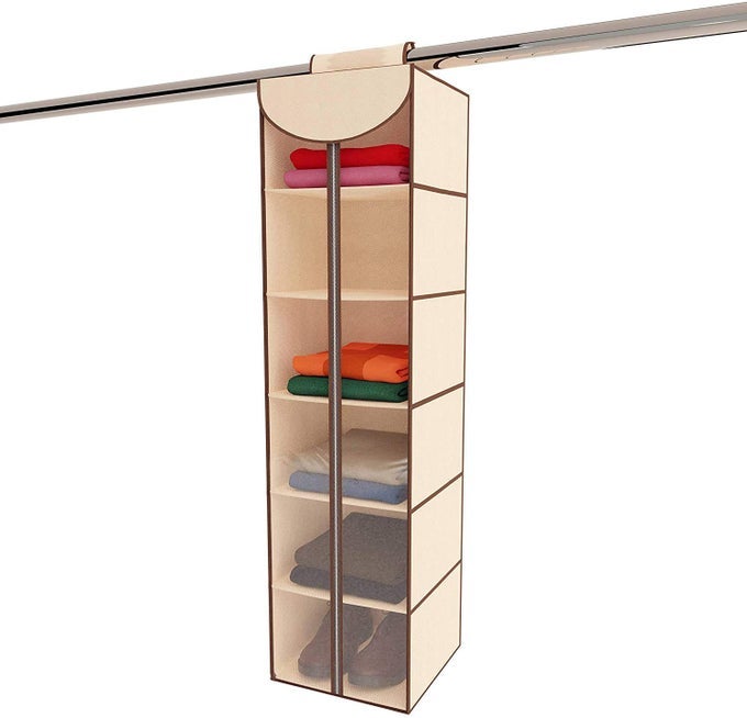 HANGING CLOSET ORGANIZER WITH ZIPPER 6 SHELVES 12X 12 48 CLOSET ORGANIZERS AND STORAGE HANGING SWEATER ORGANIZER FOR CLOSET STORAGE HANGING CLOTHES SWEATER SHOE STORAGE SHELF