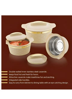 BASURRAH A set of food containers to maintain temperature, made of plastic, consisting of 3 pieces with different capacities (1000 ml, 2000 ml, 2500 ml), to meet various preservation needs.  - Image 2