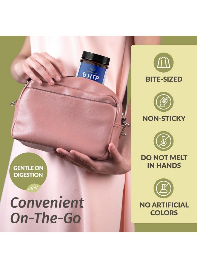 HERBAMAMA 5-HTP Gummies - 200mg 5-Hydroxytryptophan Relaxation & Calm Gummies for Adults - Vegan, Non-GMO Brain Support Supplement - 90 Pectin-Based Blueberry-Flavored Chews - Image 5