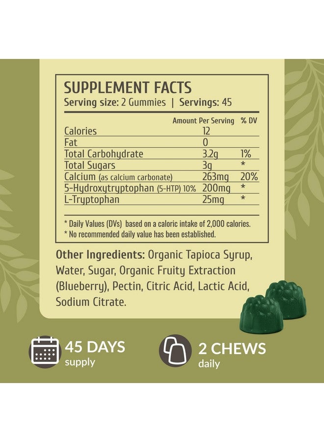 HERBAMAMA 5-HTP Gummies - 200mg 5-Hydroxytryptophan Relaxation & Calm Gummies for Adults - Vegan, Non-GMO Brain Support Supplement - 90 Pectin-Based Blueberry-Flavored Chews - Image 3