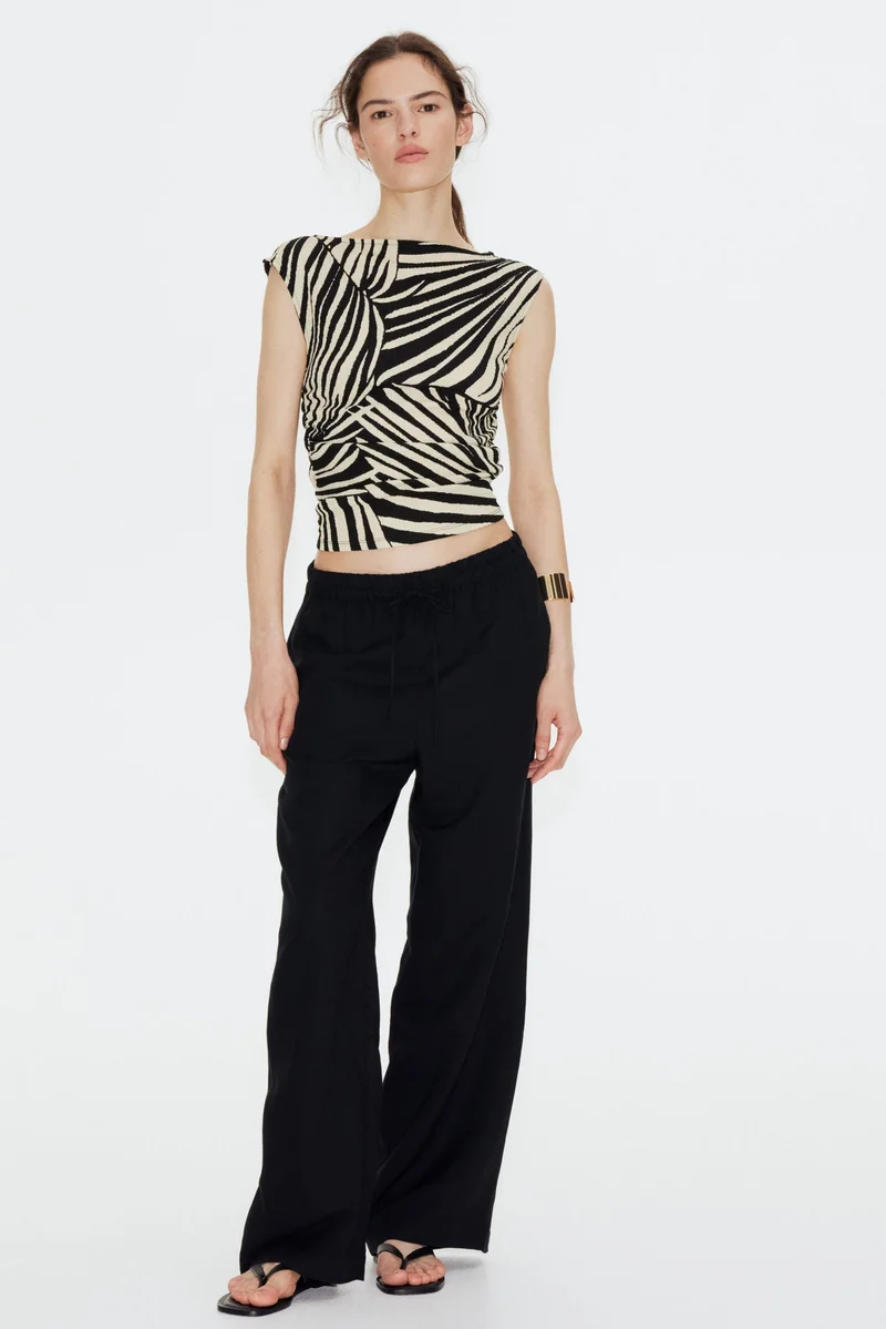 H&M Textured jersey top