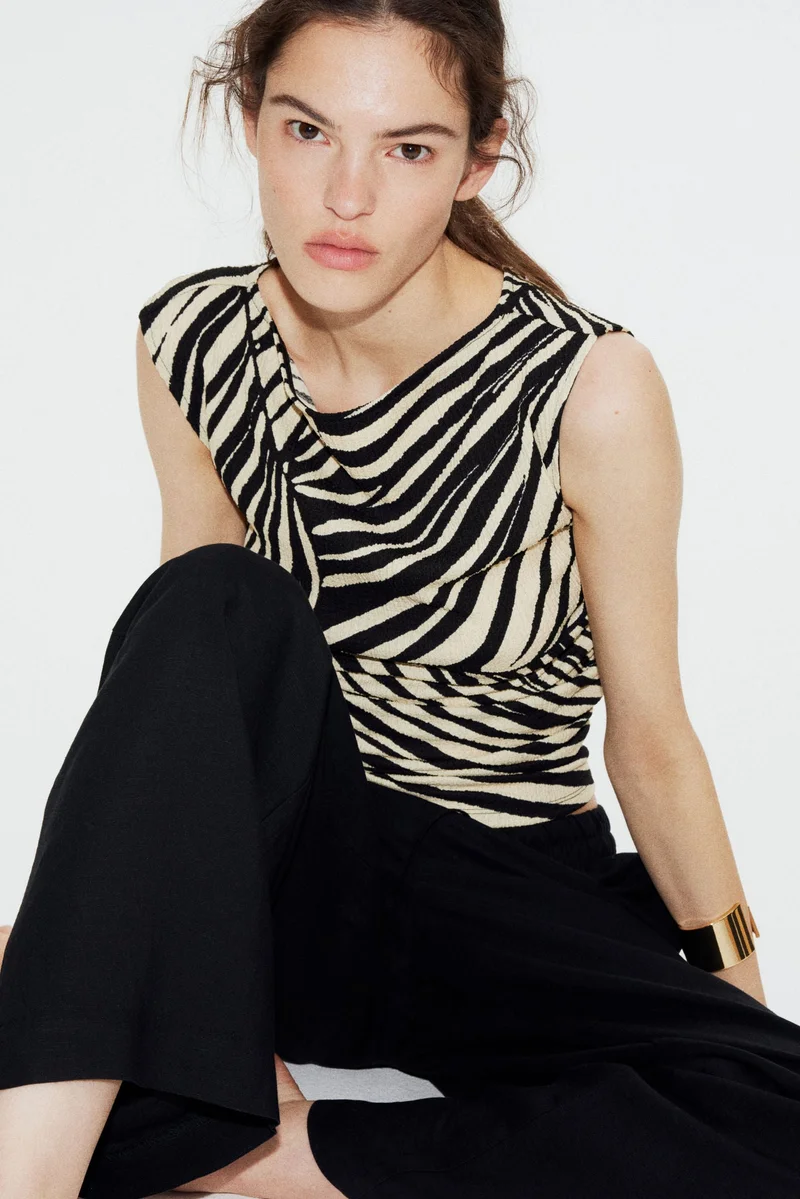 H&M Textured jersey top