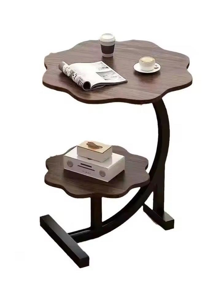 DubaiGallery End Table, Side Table, Oval Table, C-Shaped Couch Table for Living Room, Snack Table for Small Space, Living Room, Bedroom, Marble Top & Metal Frame  - Image 1