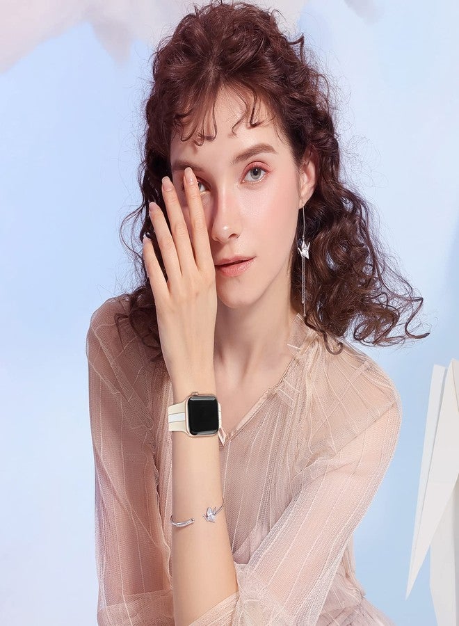 Seizehe Designer Sport Band Compatible with Apple Watch iWatch Bands 38mm 40mm 41mm 42mm 44mm 45mm 49mm Men Women, Soft Silicone Strap Wristbands for Apple Watch Series 9/8/7/6/5/4/3/2/1/SE/Ultra - Image 5