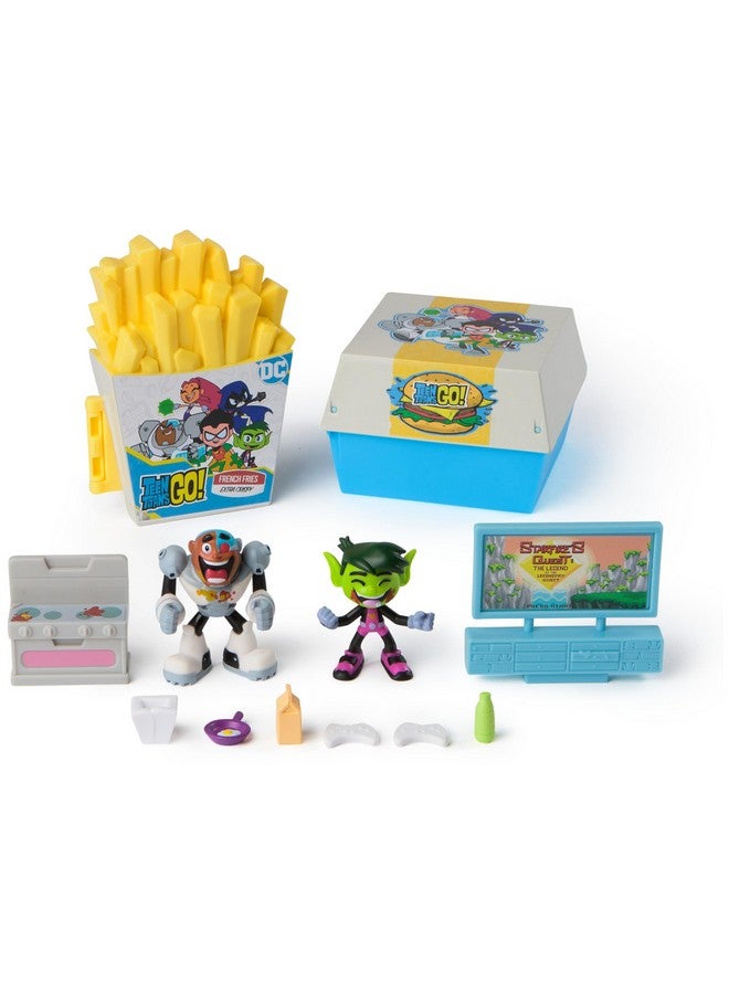 SPIN MASTER مجموعة عرض فوضى المطبخ من سبين ماستر تين تايتنز غو! مع شخصيات بيست بوي وسايبورغ وإكسسوارات، ألعاب مجموعة للأطفال من الأولاد والبنات 4 سنوات وما فوق - Image 1