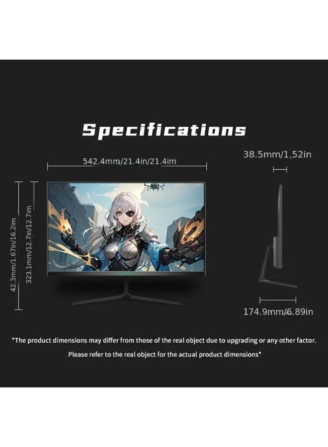 24" 1080P Full HD IPS Gaming Monitor, 100Hz Low Blue Light, Adjustable Stand for Wall Mount, Sleek Black Design, Perfect for Gaming & Office Use, Wallmounted Monitor | Professional Look | Vibrant Color Display - Image 2