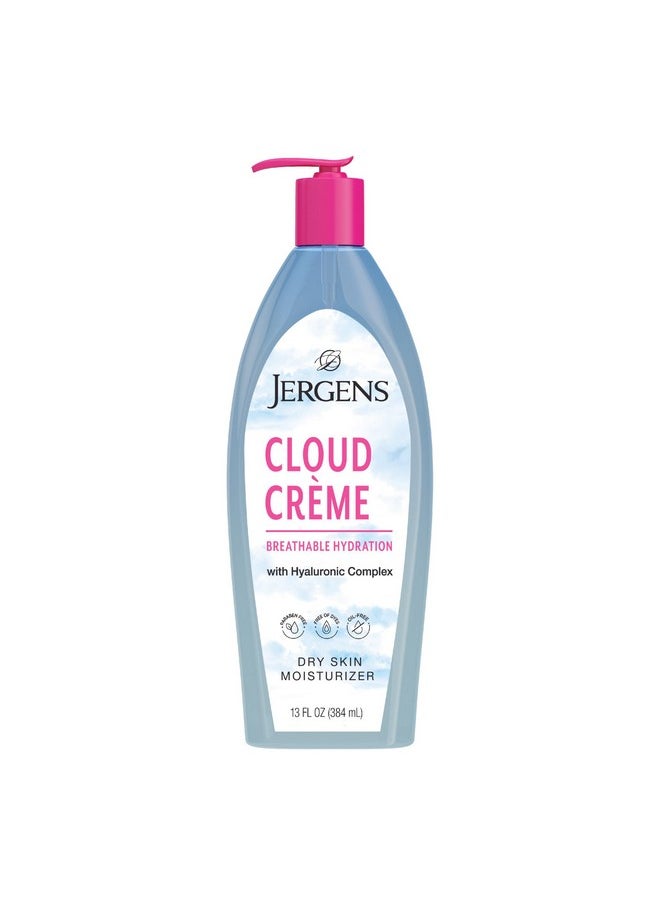 Jergens - Cloud Creme Breathable Body Lotion, Fast-Absorbing Hydrating Moisturizer, Paraben-Free, With Hyaluronic Complex, Non-Greasy Application, 13 Oz,White - Image 1