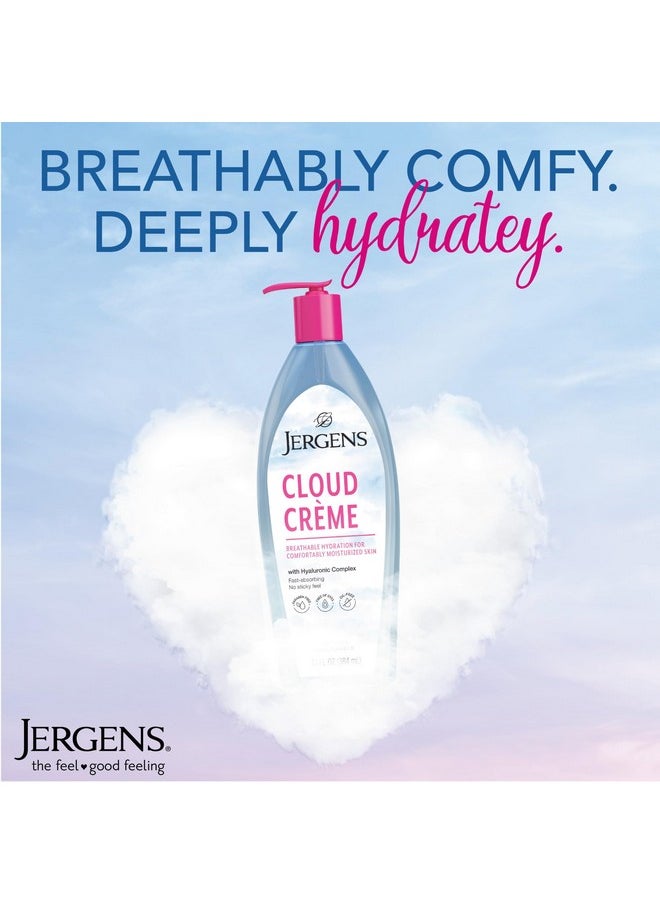Jergens - Cloud Creme Breathable Body Lotion, Fast-Absorbing Hydrating Moisturizer, Paraben-Free, With Hyaluronic Complex, Non-Greasy Application, 13 Oz,White - Image 1
