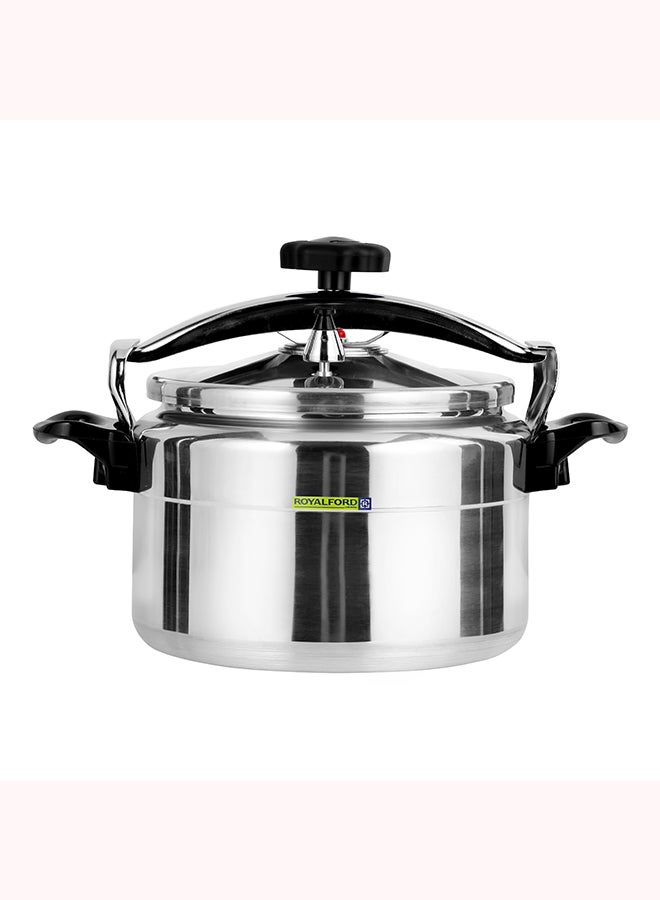 Royalford Aluminum Pressure Cooker- RF11176| Equipped with Multi-Safety Device and Unique Pressure Indicator Durable Aluminum Alloy Construction with Firm Handles 11Liters - Image 1