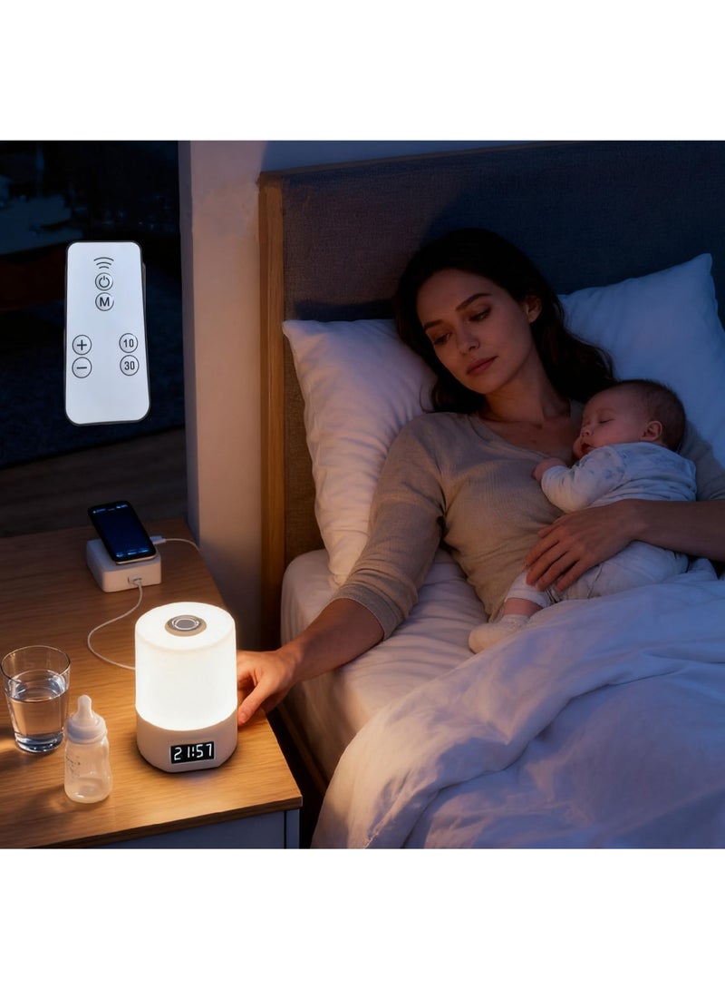 مصباح نوم لغرفة النوم مع جهاز تحكم عن بعد، مصباح ليلي لغرفة نوم الأطفال (بنات وأولاد)، مصباح ليلي يُشحن ببطارية USB، مصباح نوم يعمل باللمس مع مؤقت لغرفة الأطفال، مناسب لإطعام الرضع والتخييم (يعمل باللمس وجهاز تحكم عن بعد) - Image 4