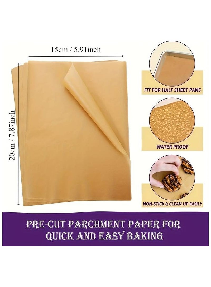 50Pcs Parchment Paper Baking Sheets 15.24*20.32 Cm, Precut Non-Stick Parchment Paper For Baking, Cooking, Grilling, Frying And Steaming - Unbleached  - Image 3