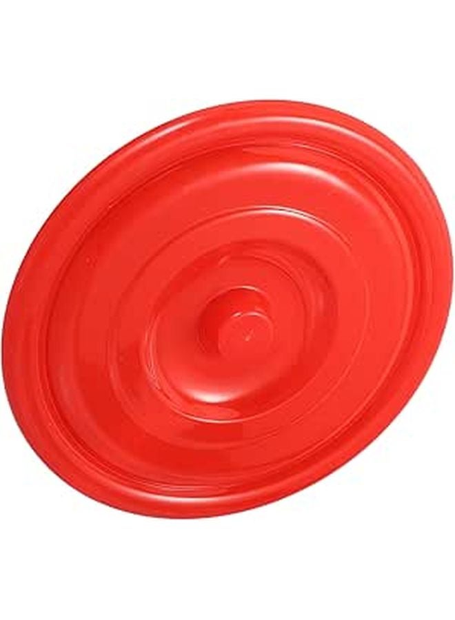Heavy Duty Plastic Garbage Can Lid 20cm Red Round Replacement Cover For Kitchen Outdoor Bin - Image 1