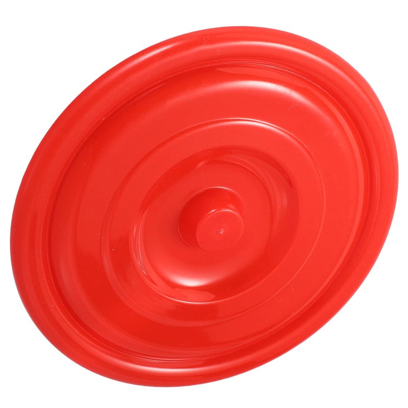 Heavy Duty Plastic Garbage Can Lid 20cm Red Round Replacement Cover For Kitchen Outdoor Bin - Image 2