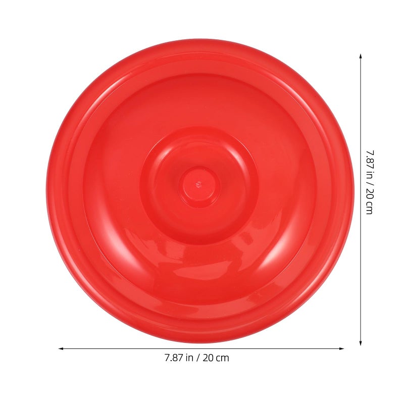 Heavy Duty Plastic Garbage Can Lid 20cm Red Round Replacement Cover For Kitchen Outdoor Bin - Image 3