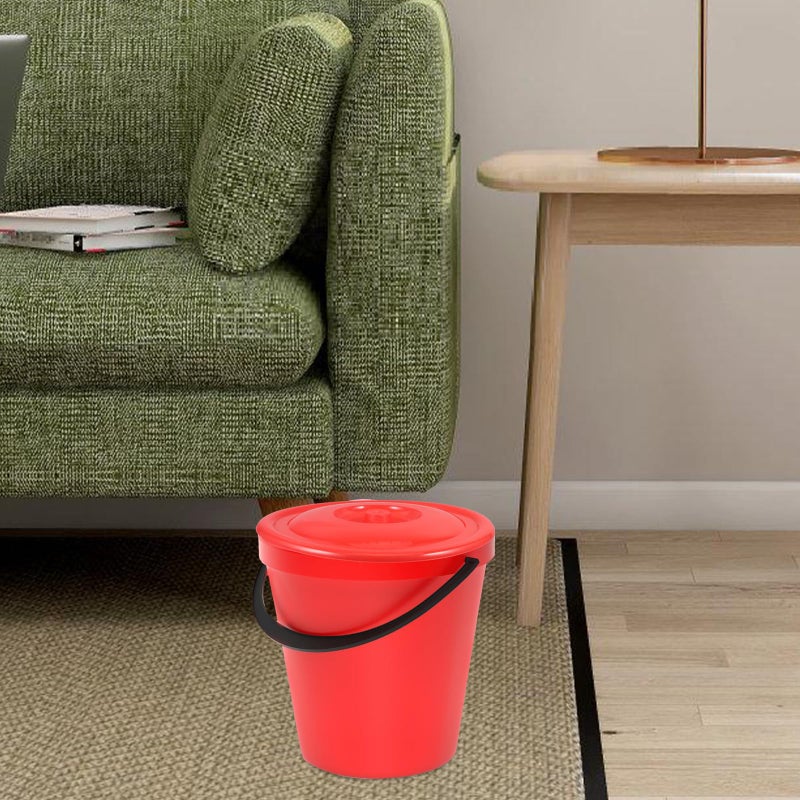 Heavy Duty Plastic Garbage Can Lid 20cm Red Round Replacement Cover For Kitchen Outdoor Bin - Image 4