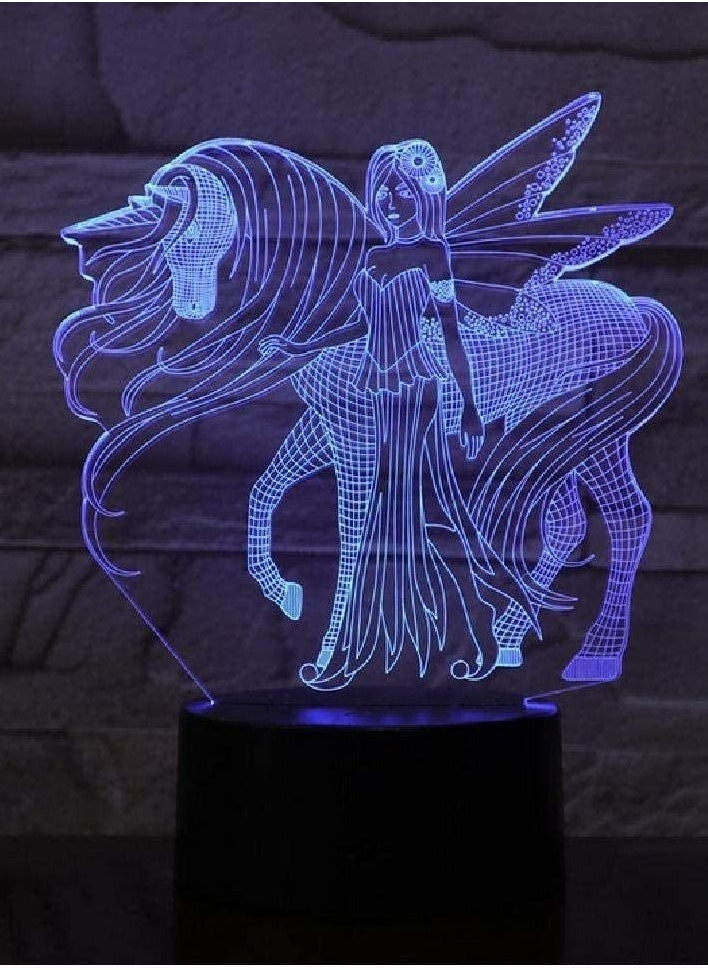althiqahkey 3D Lamp Unicorn LED Table Night Light Illusion Atmosphere 16 Color Change RGB Lighting Holiday Gift Bedroom Decorate  - Image 3