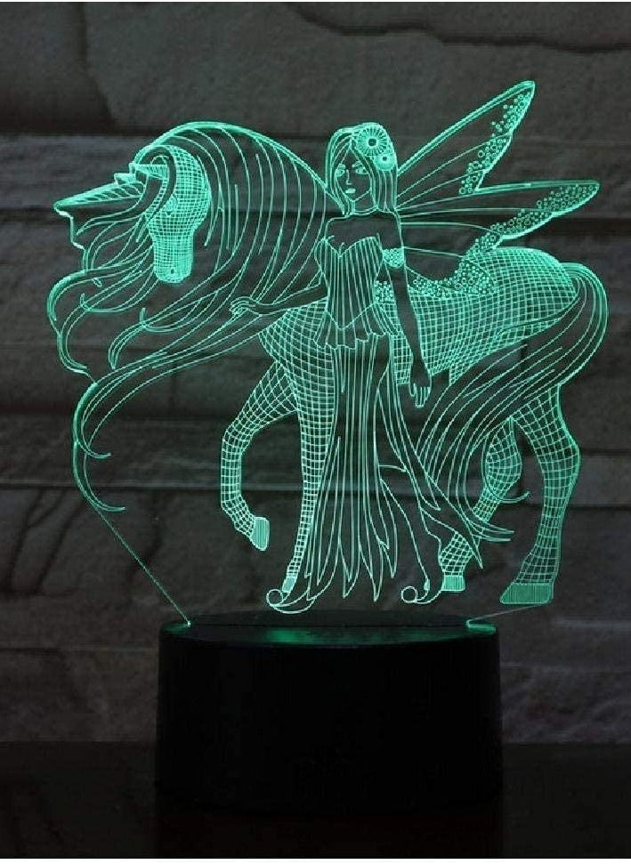 althiqahkey 3D Lamp Unicorn LED Table Night Light Illusion Atmosphere 16 Color Change RGB Lighting Holiday Gift Bedroom Decorate  - Image 2