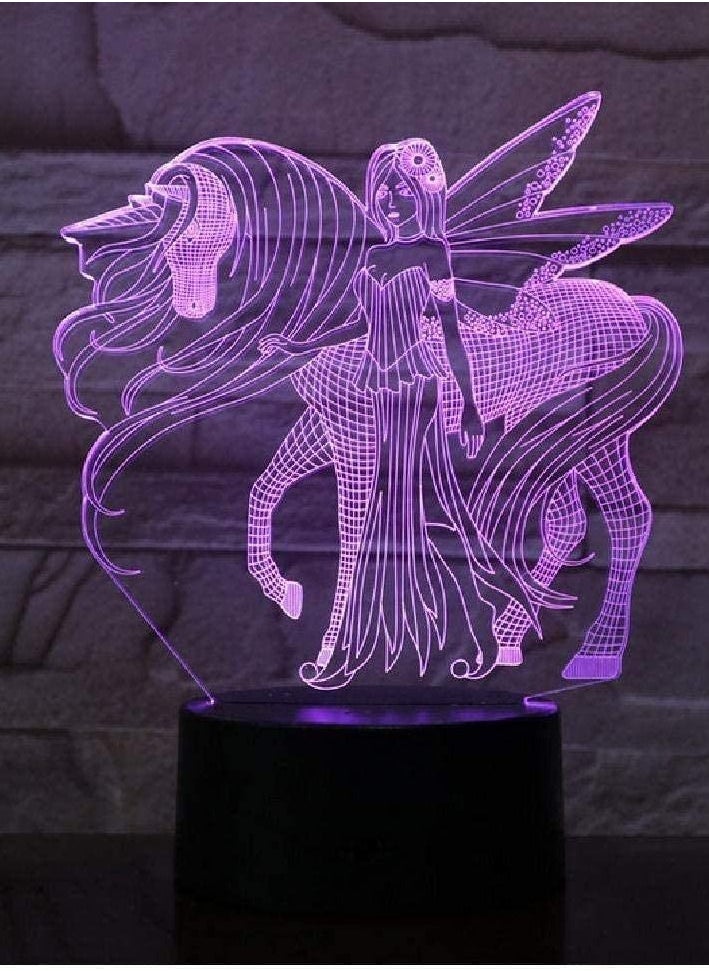 althiqahkey 3D Lamp Unicorn LED Table Night Light Illusion Atmosphere 16 Color Change RGB Lighting Holiday Gift Bedroom Decorate  - Image 5
