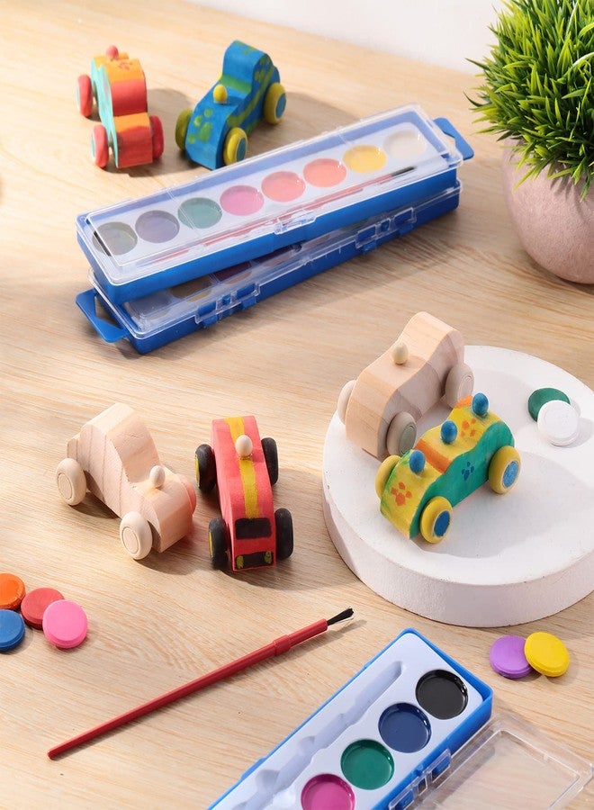 Leitee ليتي 24 مجموعة سيارات خشبية غير مكتملة للرسم ألعاب DIY مع طلاء مائي سيارات خشبية حرف لسيارات الحفلات تفضيلات عيد الحب المدرسة الأسرة الحرف الفنية تفضيلات الحفلات - Image 4