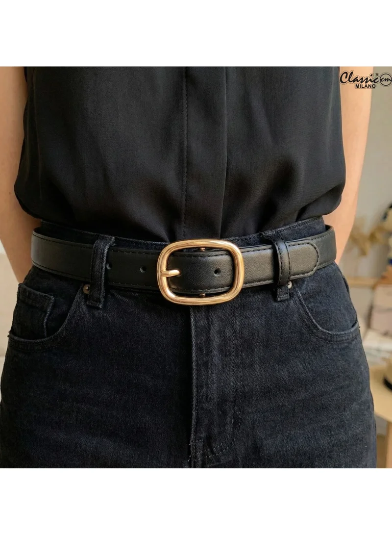 Classic Milano Classic Milano Women's Belt with Gift Box; Faux Leather Ladies Belt for Dresses, Jeans & Gowns; Stylish Womens Belt; Adjustable Girls Belt; Belt for Women | Full Length: 110 CM (Free Size - Fits up to the waist of 40 Inches / 100 CM)