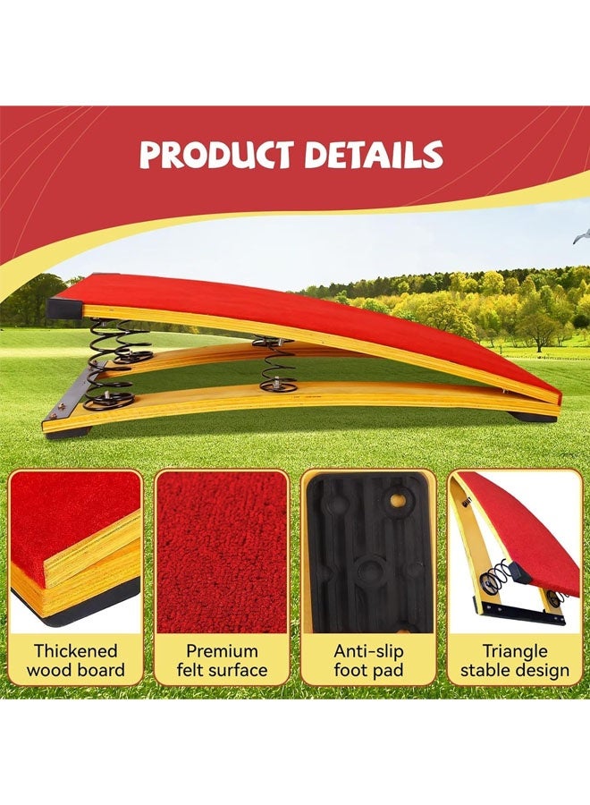 L&E 4 Springs Gymnastics Springboard for Kids Vaulting Training Fitness Playing, Portable Curved Spring Board, Hard Wood Practice Equipment, Elastic Board for Home Room Athletics Training - Image 2