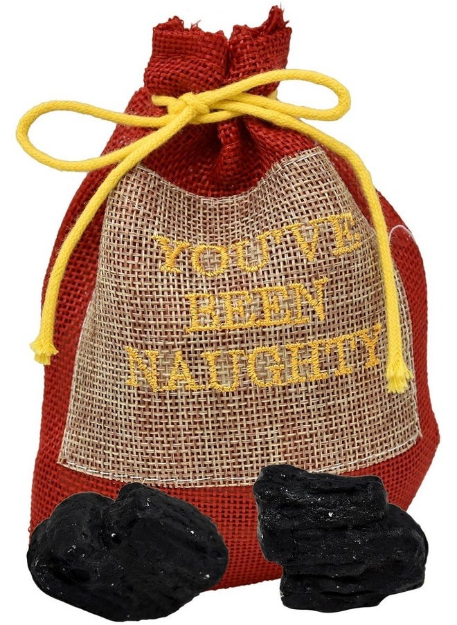 Crenstone Santa'S Naughty List Gift Set: Lump Of Coal In Gift Bag & Naughty List Button  - Image 2