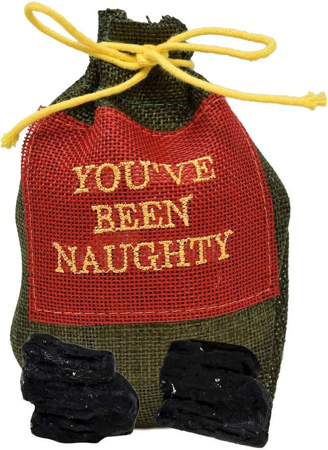 Crenstone Santa'S Naughty List Gift Set: Lump Of Coal In Gift Bag & Naughty List Button  - Image 4