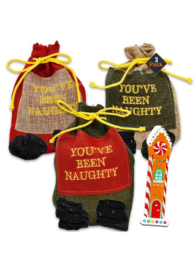 Crenstone Santa'S Naughty List Gift Set: Lump Of Coal In Gift Bag & Naughty List Button  - Image 1