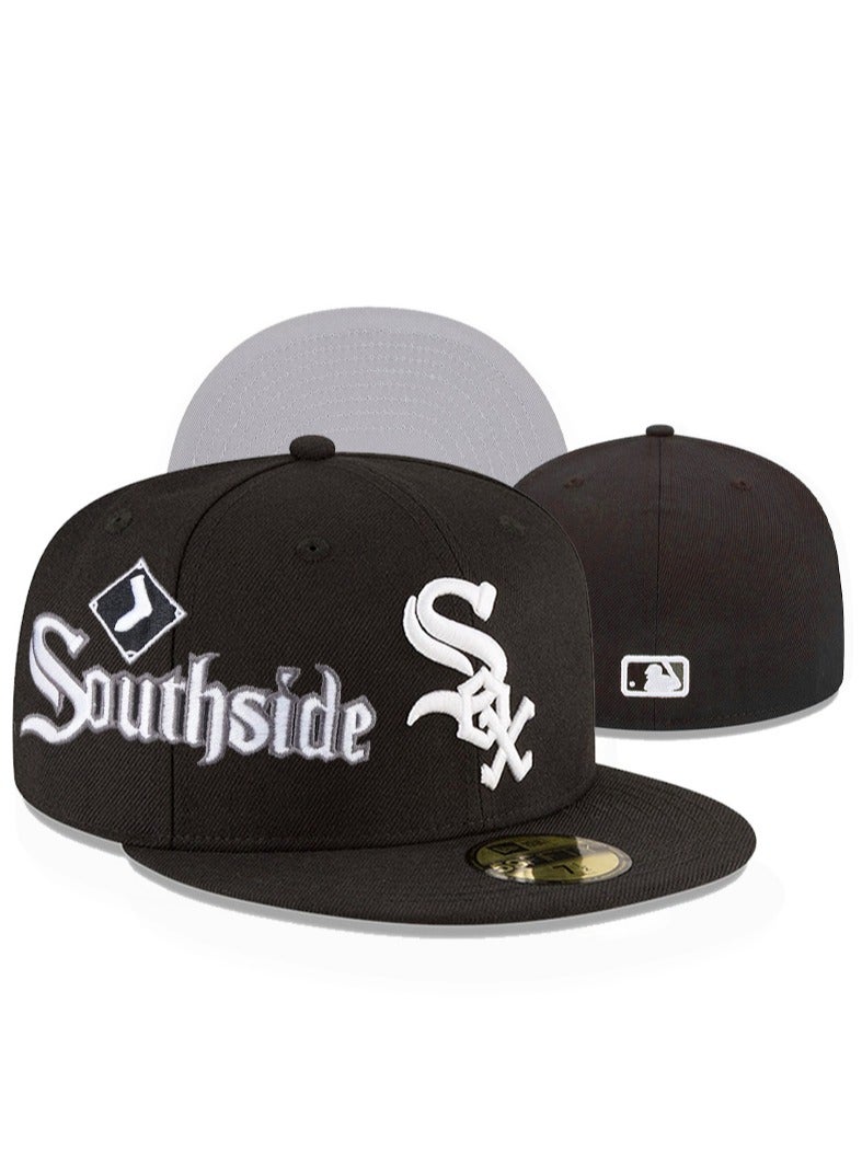 NEW ERA Chicago White Sox Baseball Cap, Southside Lettering + Classic Team Logo, Flat - Brim Hat - 58.7cm 