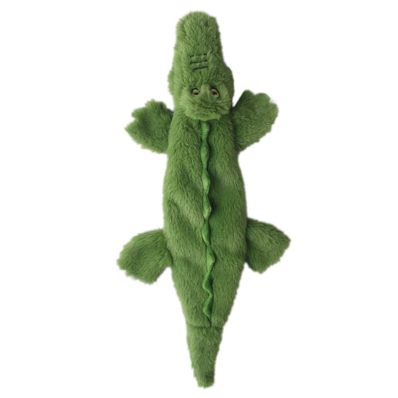 Plush Pet Toy Dark Green Crocodile - Durable Bite-Resistant Material Squeak-Activated Interactive Toy for Dogs, Pigs, Elephants and Pets of All Ages - Image 1