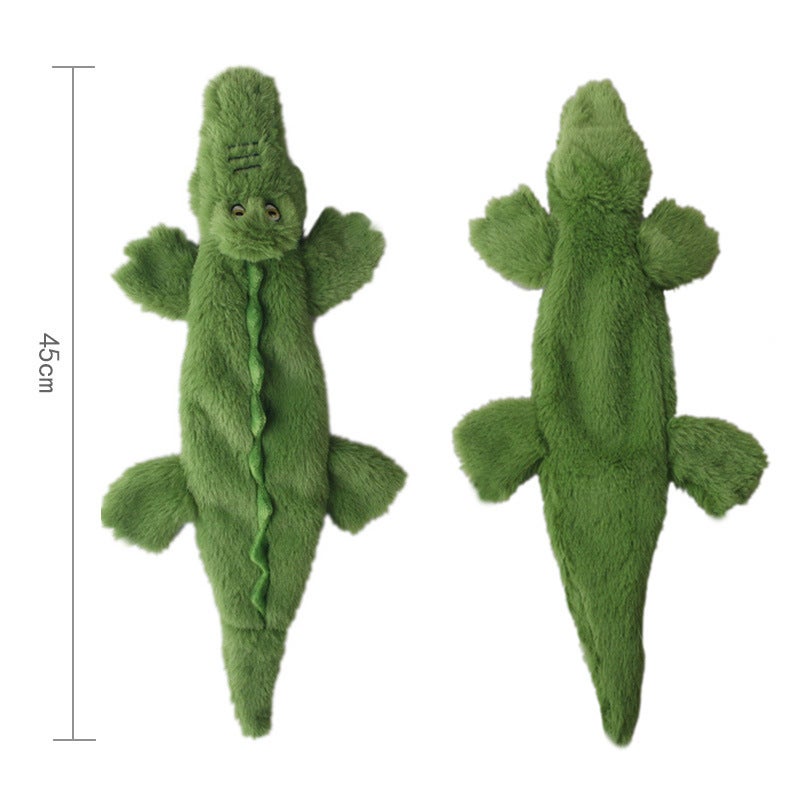Plush Pet Toy Dark Green Crocodile - Durable Bite-Resistant Material Squeak-Activated Interactive Toy for Dogs, Pigs, Elephants and Pets of All Ages - Image 4
