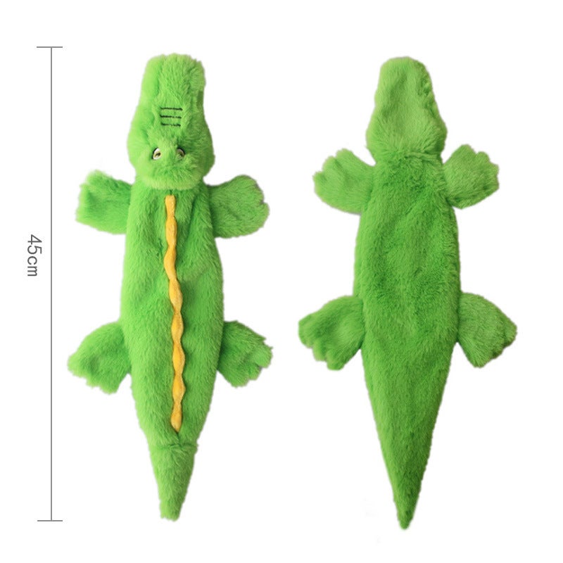 Plush Pet Toy Dark Green Crocodile - Durable Bite-Resistant Material Squeak-Activated Interactive Toy for Dogs, Pigs, Elephants and Pets of All Ages - Image 3