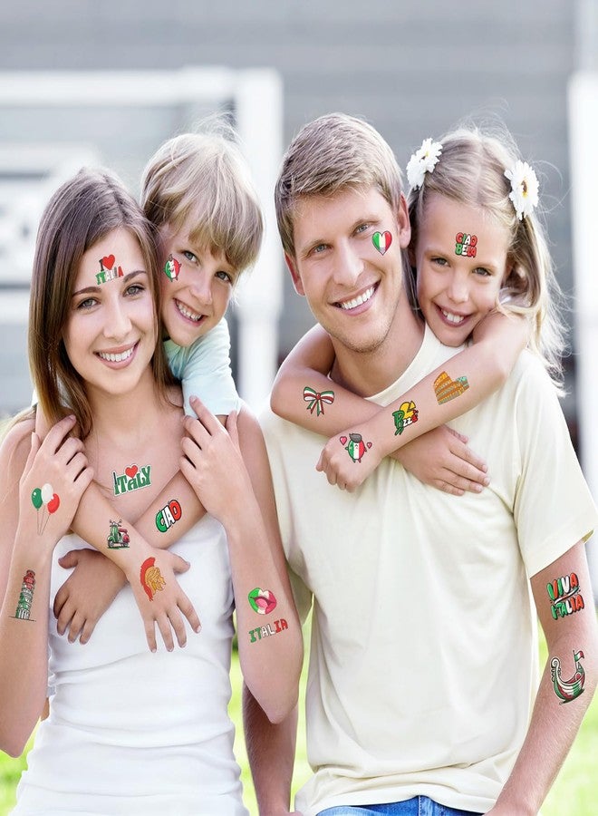 مجموعة وشم مؤقت إيطالي، 96 قطعة، ملصقات وشم مؤقت إيطالي، زينة حفلات إيطالية، هدايا حفلات إيطالية، مناسبة لحفلات البيتزا، أعياد الميلاد الإيطالية، الفصول الدراسية الإيطالية - Image 5