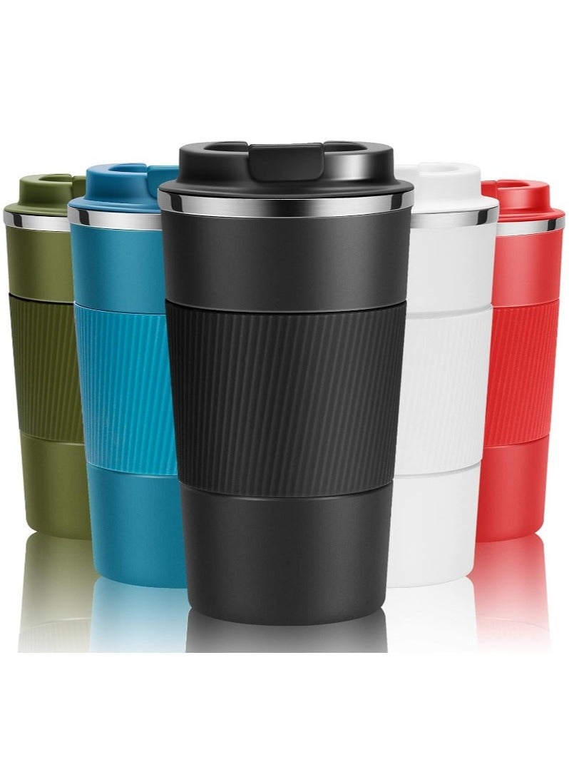 ترمس أصلي سعة ٥١٠ مل، زجاجة حرارية، ترمس شاي وقهوة معزول مفرغ من الهواء، مصنوع من الفولاذ المقاوم للصدأ ٣٠٤، كوب سفر للمشروبات الساخنة والباردة، مثالي للأطفال والرضع. مانع للتسرب - اسود - Image 1