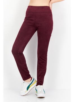 T Tahari Women Regular Fit Solid Straight Leg Pants, Burgundy  - Image 1