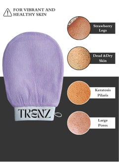 TRENZ Original Korean Loofah for Skin Cleaning and Exfoliation, Silk Bath Glove for Moroccan Bath Purple  - Image 4