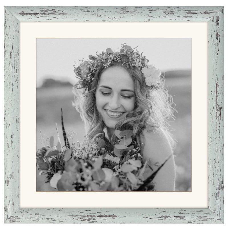 AEVETE Picture Frame 10x10 Light Green Photo Frames Rustic for Wall and Desk Decor - Image 1