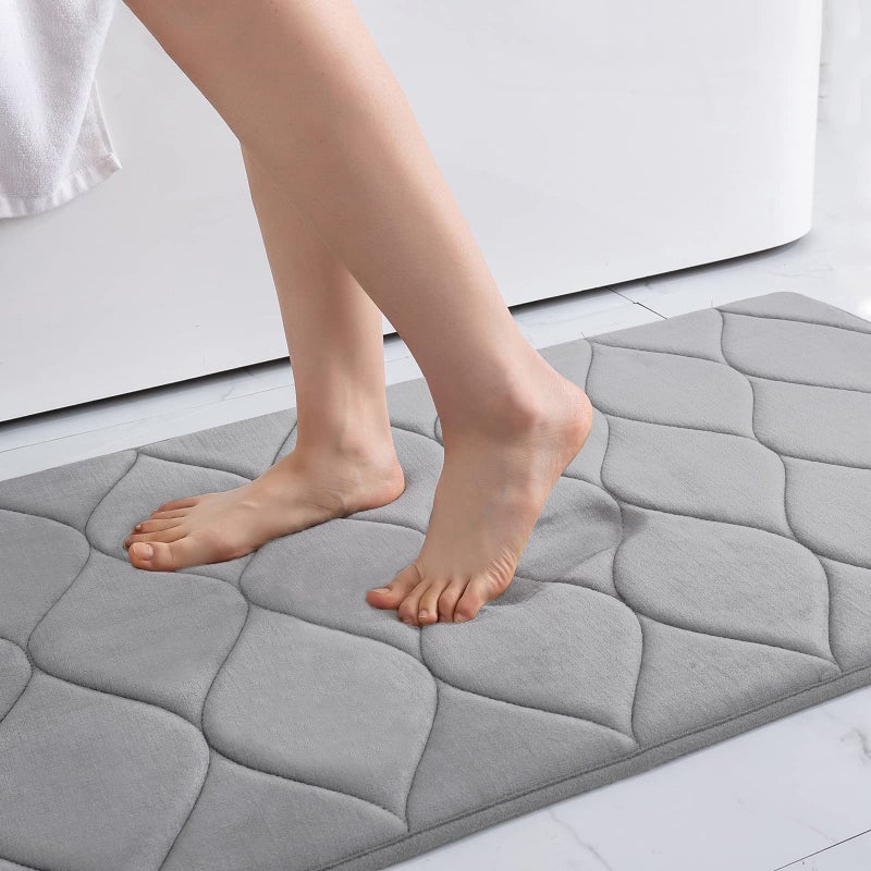 Colorxy Colorxy Memory Foam Bathroom Rugs Ultra Soft  NonSlip Bath Mat Water Absorbent and Machine Washable Shower Bath Runner Rug for Kitchen Bathroom Floor Carpets 36x24 Grey