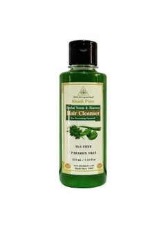 Khadi Pure Herbal Neem & Aloe Vera Shampoo/Hair Cleanser Slsparaben Free 210 Ml  - Image 1