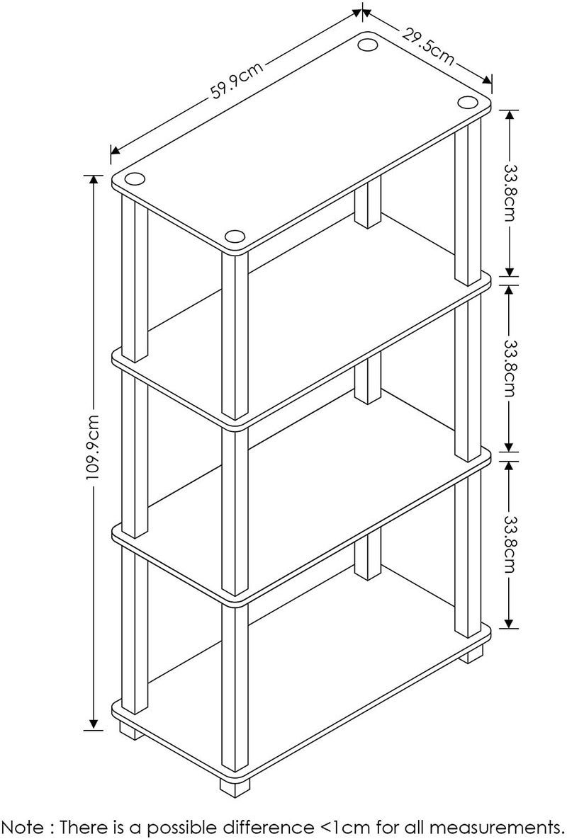 Star Work Standing Floor 4 Tier Rack Wall Shelf For Living Bed Room Home Office Display Organizer With Utility Storage For Home Dcor H37 FeetW2 FeetD1 Feet Engineered Wood - Image 3