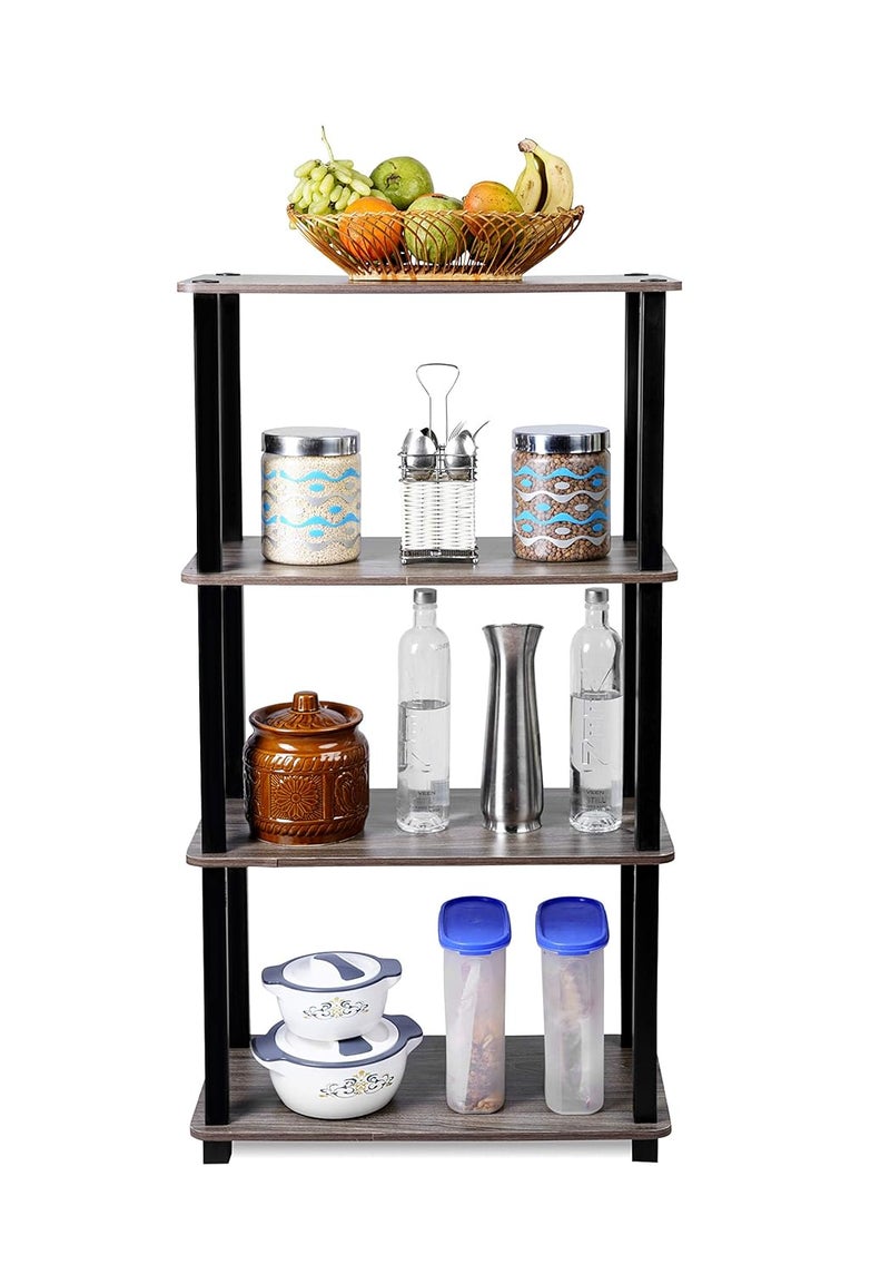 Star Work Standing Floor 4 Tier Rack Wall Shelf For Living Bed Room Home Office Display Organizer With Utility Storage For Home Dcor H37 FeetW2 FeetD1 Feet Engineered Wood - Image 5