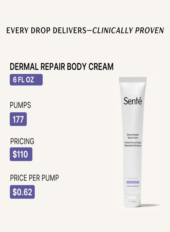 Sente Senté Dermal Repair Body Cream | Restore Skin's Barrier | Soothes Sensitive Skin | Promotes New Collagen Production for Firmer Skin | 6 Fl Oz - Image 4