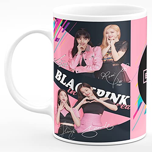 CHHAAP Blackpink Signature Black Pink Mugs Gift for Kids Brother Sister Son Daughter Boys Girls Hd Printed White HD Printed NDS03Microwave Safe White Ceramic Coffee Mug (350 ml) - Image 1