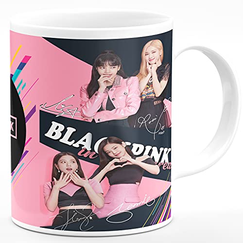 CHHAAP Blackpink Signature Black Pink Mugs Gift for Kids Brother Sister Son Daughter Boys Girls Hd Printed White HD Printed NDS03Microwave Safe White Ceramic Coffee Mug (350 ml) - Image 3