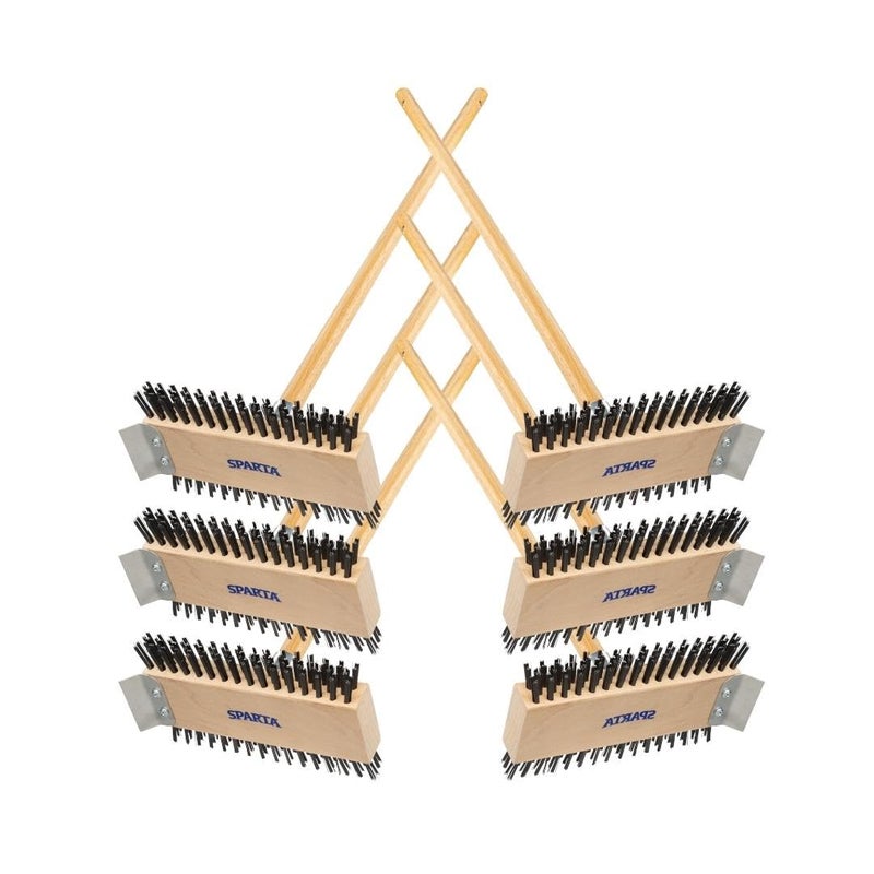 SPARTA 4002600 Stainless Steel Grill Brush, Grill Scraper With Long Handle For Commercial Cleaning, Kitchens, Restaurants, Bathrooms, 30 Inches, Brown - Image 2