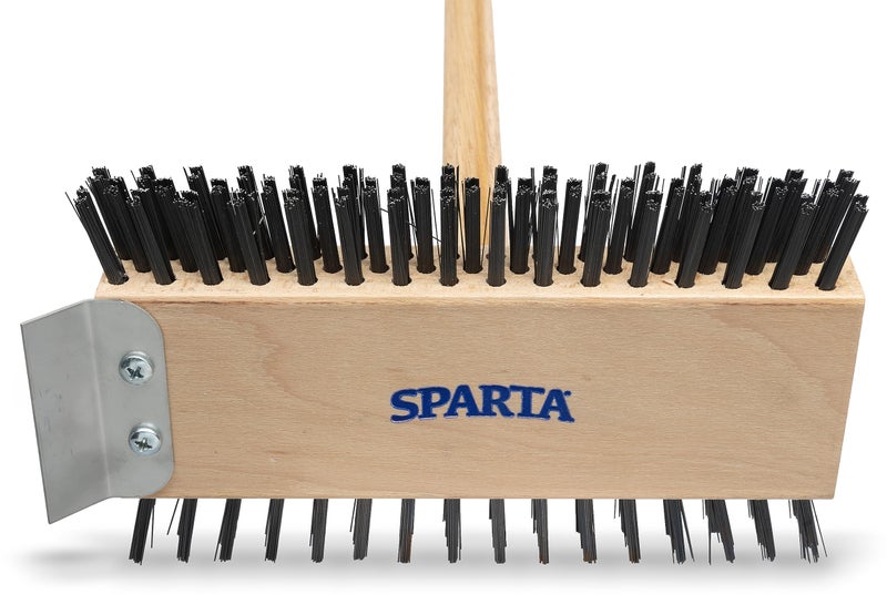 SPARTA 4002600 Stainless Steel Grill Brush, Grill Scraper With Long Handle For Commercial Cleaning, Kitchens, Restaurants, Bathrooms, 30 Inches, Brown - Image 3