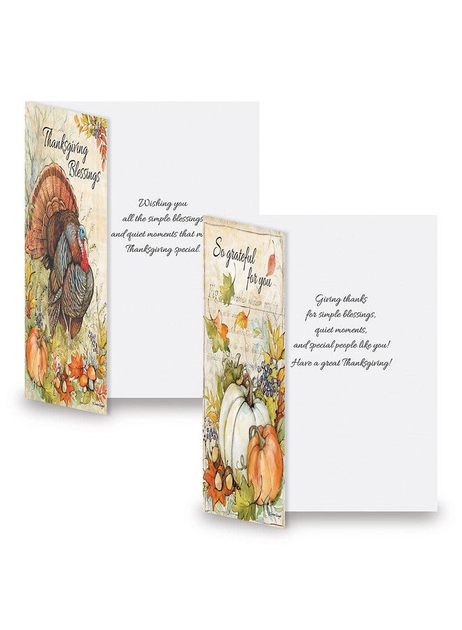 Current Autumn Colors Thanksgiving Greeting Cards Set - Themed Holiday Card Variety Value Pack, Set Of 8 Large 5 X 7-Inch Cards, 4 Unique Designs, Envelopes Included, Art By Susan Winget - Image 2