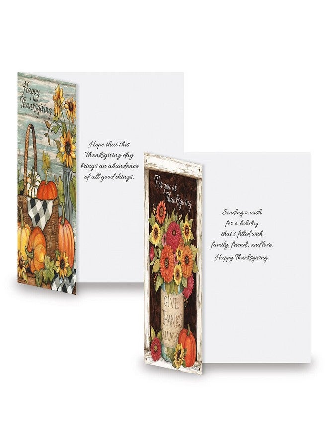Current Autumn Colors Thanksgiving Greeting Cards Set - Themed Holiday Card Variety Value Pack, Set Of 8 Large 5 X 7-Inch Cards, 4 Unique Designs, Envelopes Included, Art By Susan Winget - Image 3