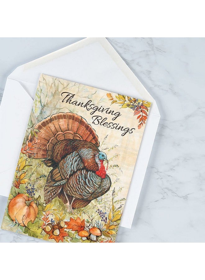 Current Autumn Colors Thanksgiving Greeting Cards Set - Themed Holiday Card Variety Value Pack, Set Of 8 Large 5 X 7-Inch Cards, 4 Unique Designs, Envelopes Included, Art By Susan Winget - Image 5