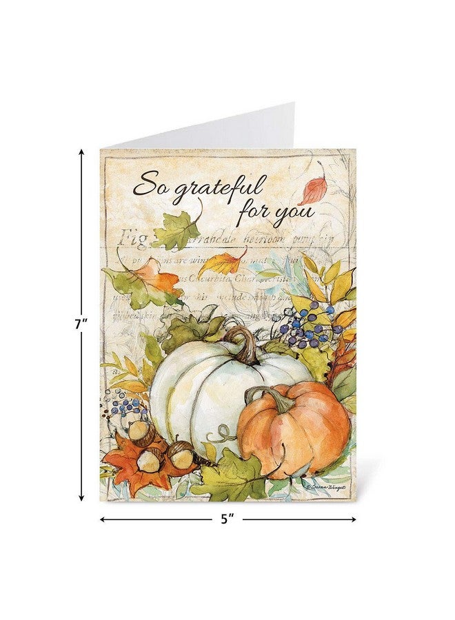 Current Autumn Colors Thanksgiving Greeting Cards Set - Themed Holiday Card Variety Value Pack, Set Of 8 Large 5 X 7-Inch Cards, 4 Unique Designs, Envelopes Included, Art By Susan Winget - Image 4